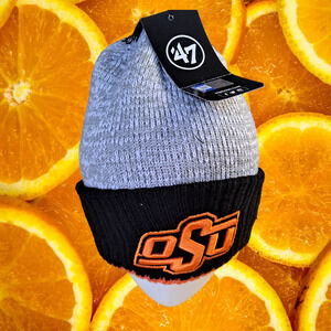 New 47 OSU Oklahoma State University Pom Pom Knit Hat‎
